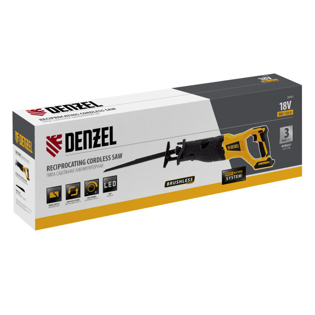 Пила сабельная аккумуляторная бесщет BRC-120-0, 18В Li-Ion Denzel в Ижевске Пила сабельная аккумуляторная бесщет BRC-120-0, 18В Li-Ion Denzel в Ижевске