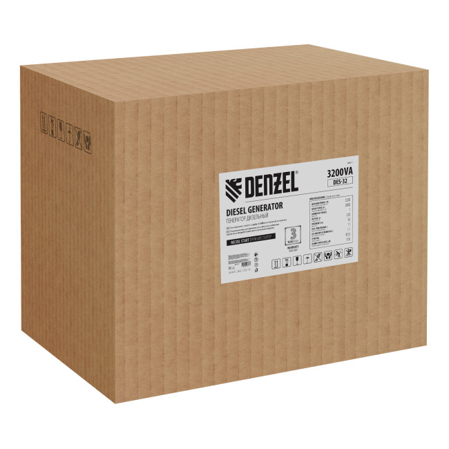 Генератор дизельный DES-32, 3,2 кВт, 230 В, 11 л, ручной стартер Denzel в Ижевске Генератор дизельный DES-32, 3,2 кВт, 230 В, 11 л, ручной стартер Denzel в Ижевске
