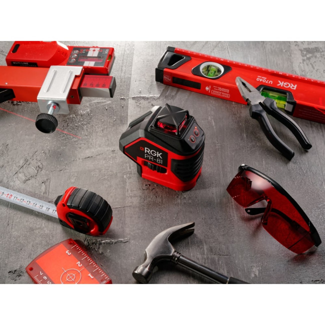 Комплект: лазерный уровень RGK PR-81 + штанга-упор RGK CG-2 в Ижевске