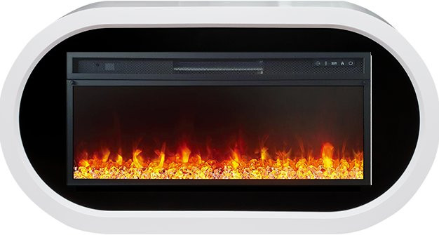 Каминокомплект Ellipse - Белый с черным (ширина 1450 мм) с очагом Vision 42 LED в Ижевске