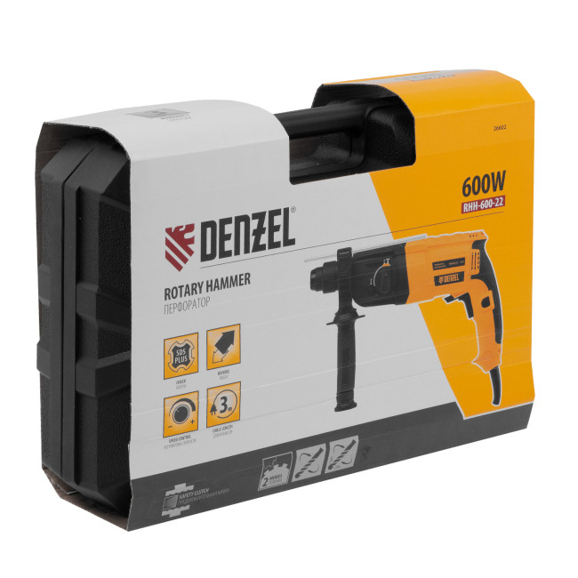 Перфоратор электрический RHH-600-22, SDS-plus, 600 Вт, 2,5 Дж, 2 реж. Denzel в Ижевске Перфоратор электрический RHH-600-22, SDS-plus, 600 Вт, 2,5 Дж, 2 реж. Denzel в Ижевске
