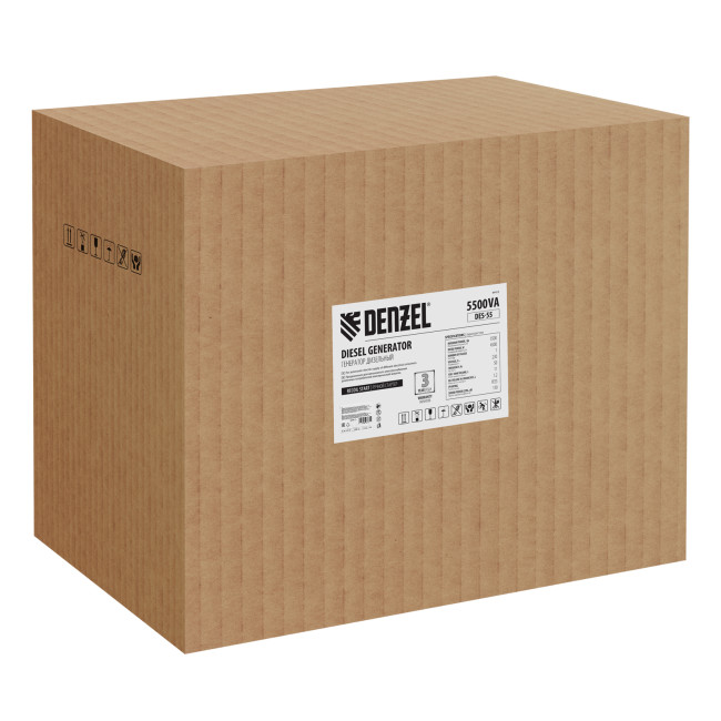 Генератор дизельный DES-55, 5,5 кВт, 230 В, 11 л, ручной стартер Denzel в Ижевске Генератор дизельный DES-55, 5,5 кВт, 230 В, 11 л, ручной стартер Denzel в Ижевске