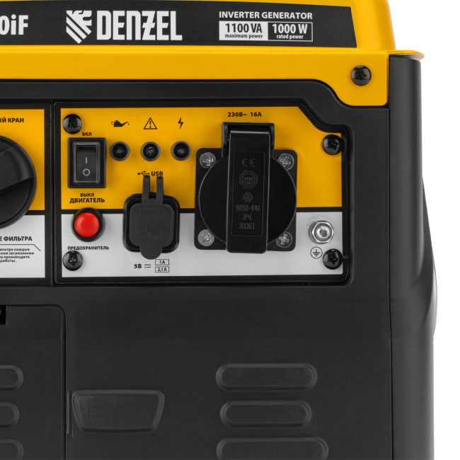 Генератор инверторный GS-1100iF, 1,1 кВт, 230 В, ручной старт DENZEL в Ижевске