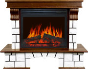 Каминокомплект Porto (Разборный) - Орех/Белый камень с очагом Jupiter FX New Каминокомплект Porto (Разборный) - Орех/Белый камень с очагом Jupiter FX New