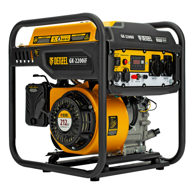 Генератор инверторный GK-2200iF, 2,2 кВт, 230 В, ручной старт DENZEL в Ижевске