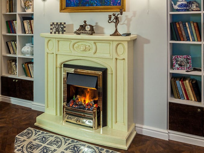 Каминокомплект Florence - Слоновая кость с патиной с очагом Atherton в Ижевске