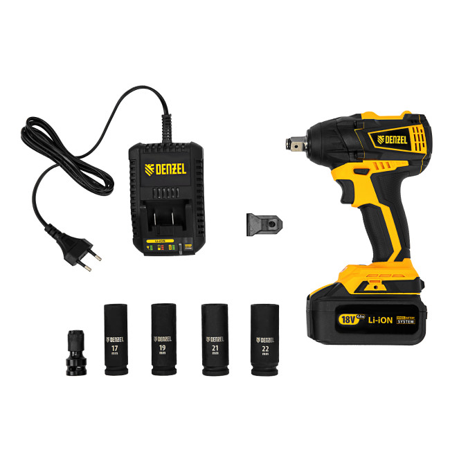 Гайковерт ударный аккумуляторный бесщет CIW-IB-300, Li-ion, 18В, 300Нм Denzel в Ижевске Гайковерт ударный аккумуляторный бесщет CIW-IB-300, Li-ion, 18В, 300Нм Denzel в Ижевске