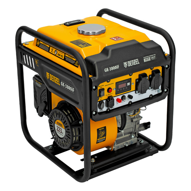 Генератор инверторный GK-3800iF, 3,8 кВт, 230 В, ручной старт DENZEL в Ижевске