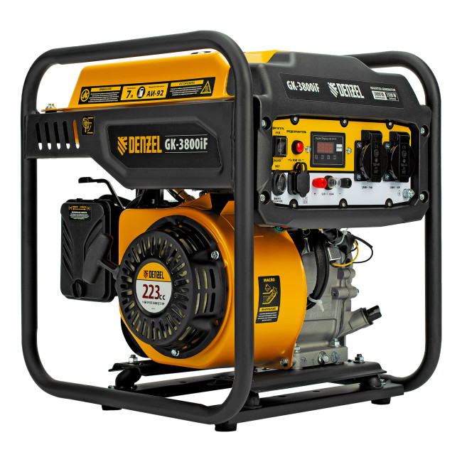 Генератор инверторный GK-3800iF, 3,8 кВт, 230 В, ручной старт DENZEL в Ижевске