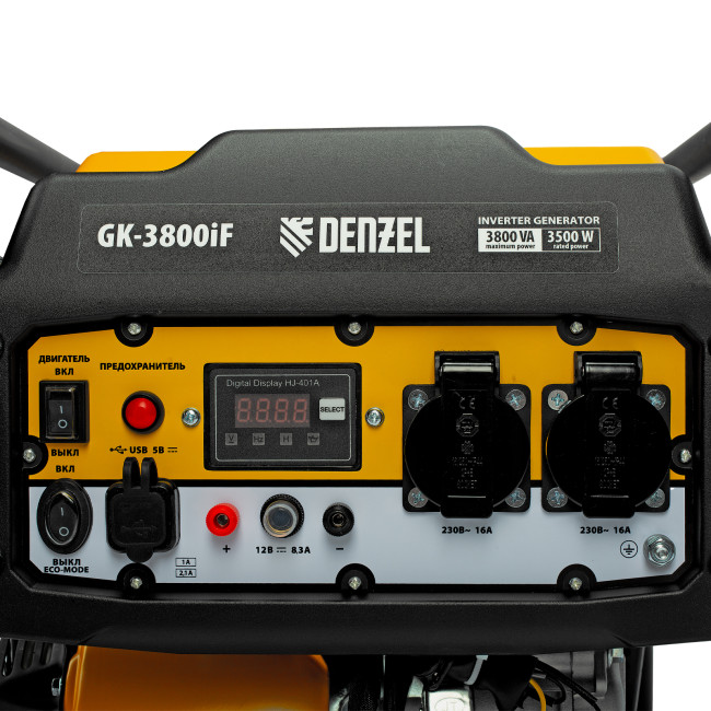 Генератор инверторный GK-3800iF, 3,8 кВт, 230 В, ручной старт DENZEL в Ижевске