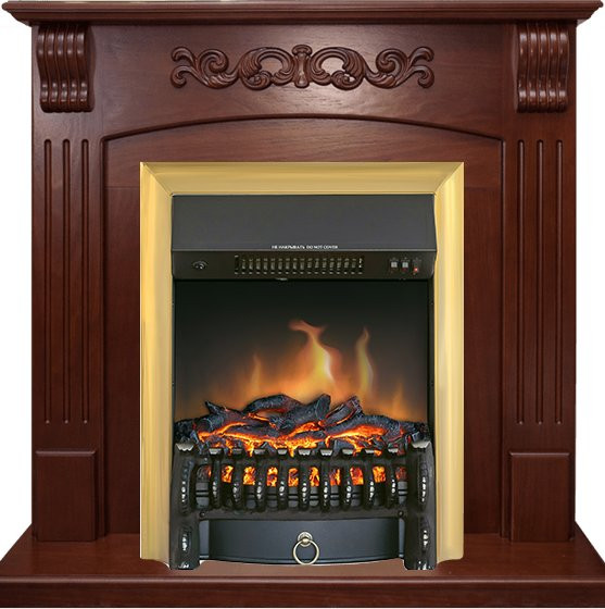 Каминокомплект Sorrento угловой - Орех с очагом Fobos FX Brass в Ижевске