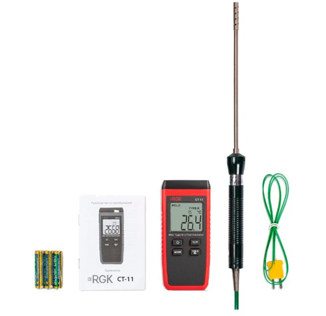 Термометр RGK CT-11 с зондом температуры воздуха TR-10A с поверкой в Ижевске