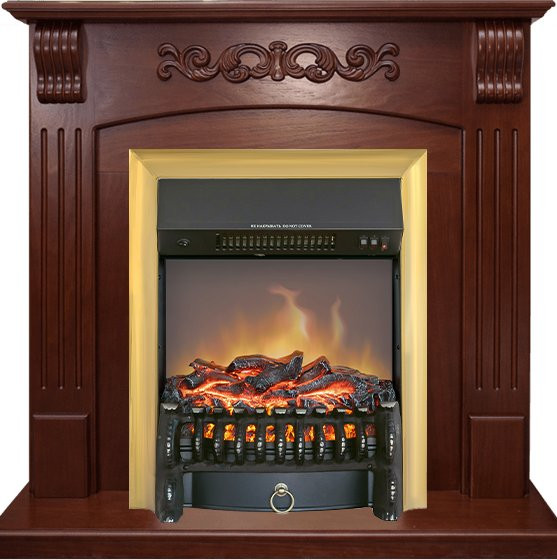 Каминокомплект Sorrento угловой - Орех с очагом Fobos FX M Brass в Ижевске