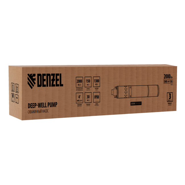 Скважинный насос DWS-4-150, винтовой, диаметр 4", 1300 Вт, 2000 л/ч, напор 150 м Denzel в Ижевске Скважинный насос DWS-4-150, винтовой, диаметр 4", 1300 Вт, 2000 л/ч, напор 150 м Denzel в Ижевске
