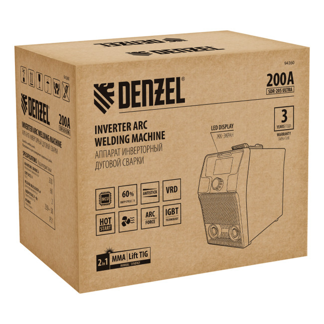 Аппарат инвертор. дуговой сварки SDR-205 Ultra, 200 А, ПВ 60% Denzel в Ижевске Аппарат инвертор. дуговой сварки SDR-205 Ultra, 200 А, ПВ 60% Denzel в Ижевске