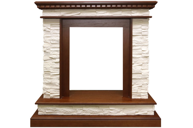 Каминокомплект Calgary - Дуб / Сланец беженый с очагом Brookline Black в Ижевске