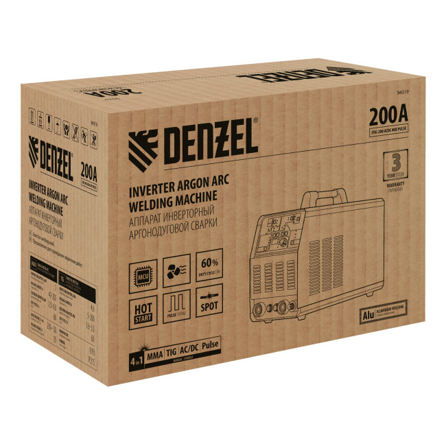 Аппарат инвертор. аргонодуговой сварки ITIG-200 ACDC Mix Pulse, 200 А, ПВ 60% Denzel в Ижевске Аппарат инвертор. аргонодуговой сварки ITIG-200 ACDC Mix Pulse, 200 А, ПВ 60% Denzel в Ижевске