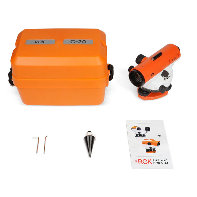 Комплект оптический нивелир RGK C-20 с поверкой + штатив S6-N + рейка AMO S4 в Ижевске Комплект оптический нивелир RGK C-20 с поверкой + штатив S6-N + рейка AMO S4 в Ижевске