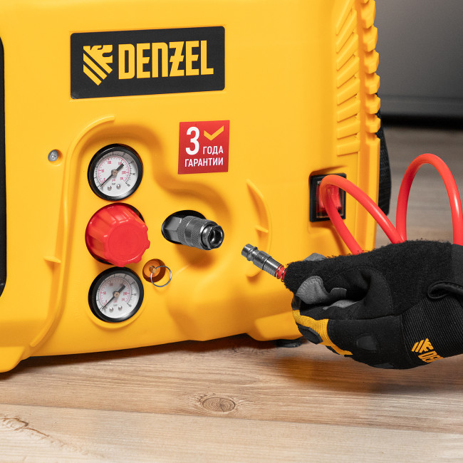Компрессор воздушный DL1300, 10 бар, 1,3 кВт 180 л/мин 5 л, с набором аксессуаров Denzel в Ижевске