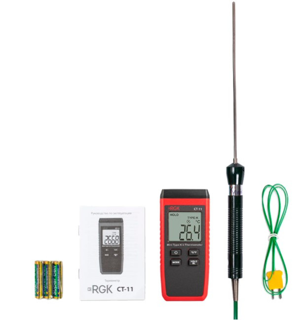 Термометр RGK CT-11 с погружным зондом температуры TR-10W с поверкой в Ижевске Термометр RGK CT-11 с погружным зондом температуры TR-10W с поверкой в Ижевске