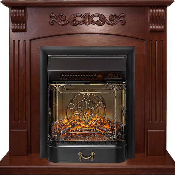 Каминокомплект Sorrento угловой - Орех с очагом Majestic FX M Black RC в Ижевске