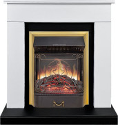 Каминокомплект Bergen (Разборный) - Белый с черным (Ширина 900 мм) с очагом Majestic FX M Brass Каминокомплект Bergen (Разборный) - Белый с черным (Ширина 900 мм) с очагом Majestic FX M Brass