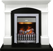 Каминокомплект Langford - Белый с черным с очагом Danville Chrome FB2 Каминокомплект Langford - Белый с черным с очагом Danville Chrome FB2