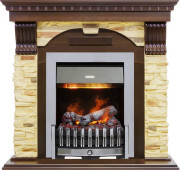 Каминокомплект Dublin угловой - Темный дуб / Сланец с очагом Danville Chrome FB2