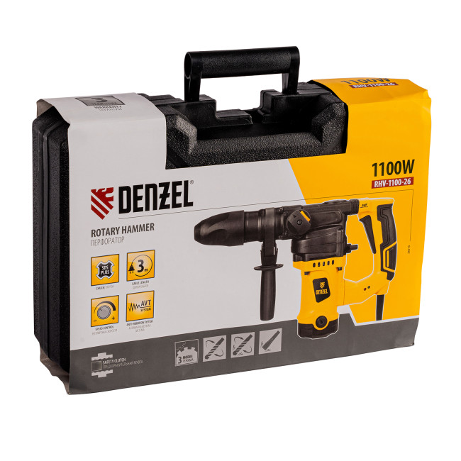 Перфоратор электрический RHV-1100-26, SDS-plus, 1100 Вт, 4 Дж, 3 режима Denzel в Ижевске Перфоратор электрический RHV-1100-26, SDS-plus, 1100 Вт, 4 Дж, 3 режима Denzel в Ижевске