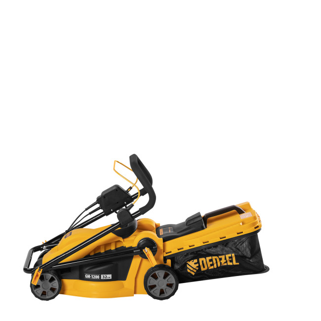 Газонокосилка электрическая GM-1200, 1200 Вт, ширина 32 см, 3 уровня, травосборник 25 л. Denzel в Ижевске Газонокосилка электрическая GM-1200, 1200 Вт, ширина 32 см, 3 уровня, травосборник 25 л. Denzel в Ижевске