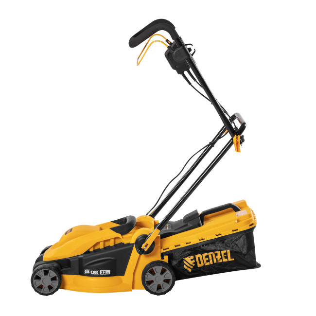 Газонокосилка электрическая GM-1200, 1200 Вт, ширина 32 см, 3 уровня, травосборник 25 л. Denzel в Ижевске Газонокосилка электрическая GM-1200, 1200 Вт, ширина 32 см, 3 уровня, травосборник 25 л. Denzel в Ижевске