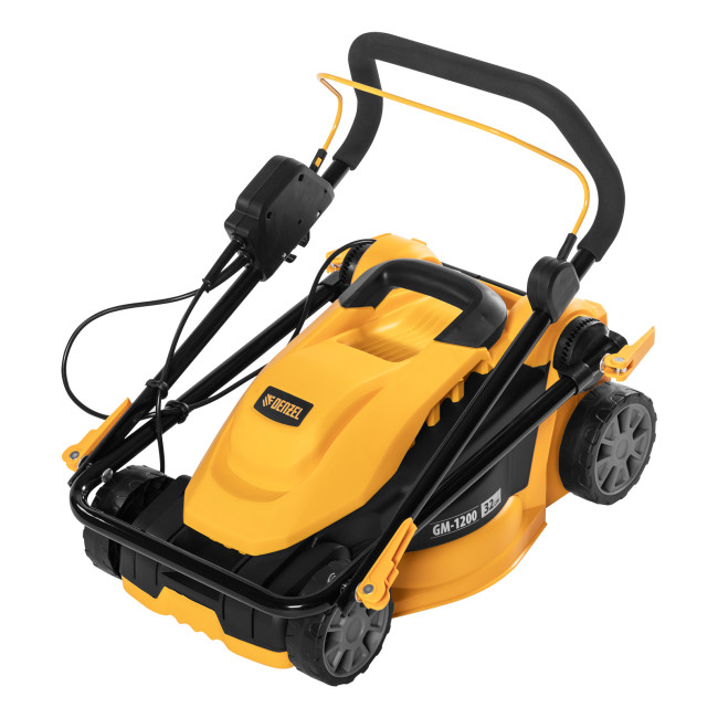 Газонокосилка электрическая GM-1200, 1200 Вт, ширина 32 см, 3 уровня, травосборник 25 л. Denzel в Ижевске Газонокосилка электрическая GM-1200, 1200 Вт, ширина 32 см, 3 уровня, травосборник 25 л. Denzel в Ижевске