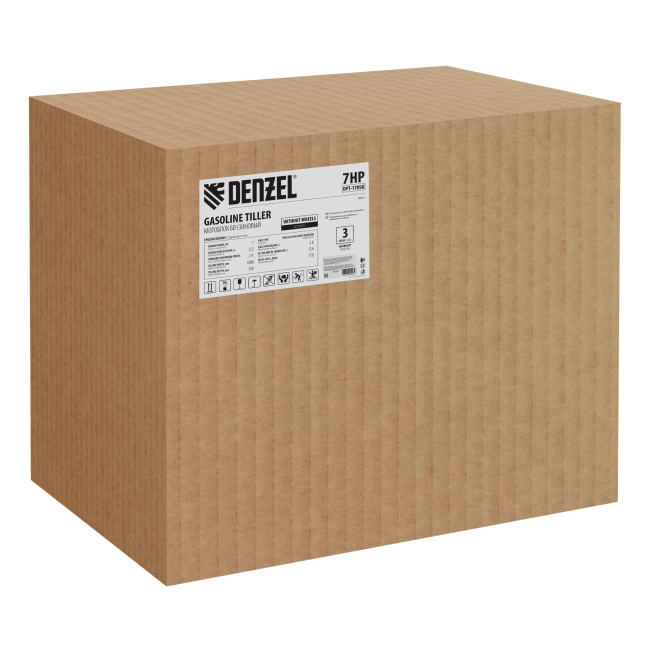 Мотоблок DPT-170SB, 7 л.с., ремен.сцеп, фрез 3х4, ШОМ, без колес, передачи 2В/1Н Denzel в Ижевске