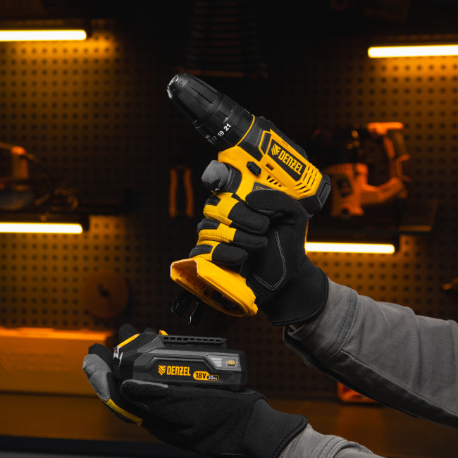 Дрель-шуруповерт аккумуляторная ударная CID-18-0, Li-Ion, 18 В Denzel в Ижевске