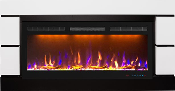 Каминокомплект Modern 42 - Белый с черным (Ширина 1395 мм) с очагом Crystal 40 RF в Ижевске
