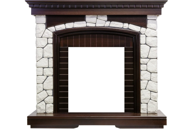 Каминокомплект Glasgow - Темный дуб / Белый с очагом Aspen Black в Ижевске Каминокомплект Glasgow - Темный дуб / Белый с очагом Aspen Black в Ижевске