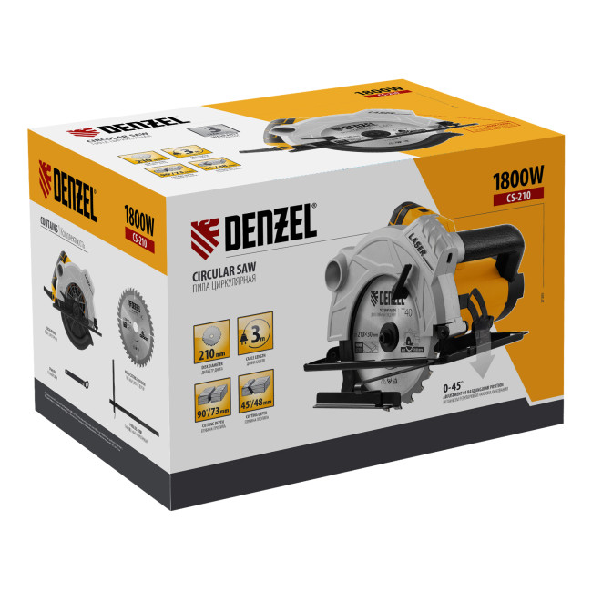 Пила циркулярная CS-210, 1800 Вт, 210 мм Denzel в Ижевске