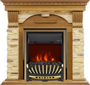 Каминокомплект Dublin -  Дуб / Сланец с очагом Aspen Gold