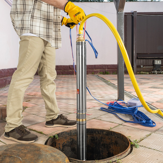 Скважинный насос DWC-3-60, центробежный, диаметр 3", 800 Вт, 3300 л/ч, напор 60 м Denzel в Ижевске Скважинный насос DWC-3-60, центробежный, диаметр 3", 800 Вт, 3300 л/ч, напор 60 м Denzel в Ижевске