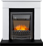 Каминокомплект Bergen (Разборный) - Белый с черным (Ширина 900 мм) с очагом Aspen Black Каминокомплект Bergen (Разборный) - Белый с черным (Ширина 900 мм) с очагом Aspen Black