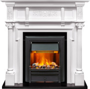 Каминокомплект Oxford - Белый с очагом Brookline Black Каминокомплект Oxford - Белый с очагом Brookline Black
