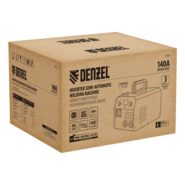 Аппарат инвертор. полуавтомат. сварки Mini MIG-140LFG, 140 А, ПВ 60%// Denzel в Ижевске Аппарат инвертор. полуавтомат. сварки Mini MIG-140LFG, 140 А, ПВ 60%// Denzel в Ижевске