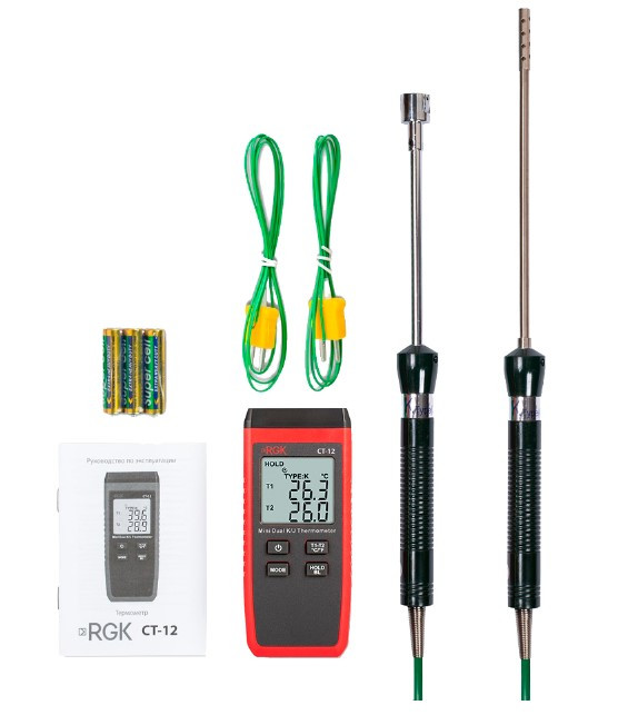 Термометр RGK CT-12 с зондом температуры воздуха TR-10A и поверхностным зондом TR-10S с поверкой в Ижевске