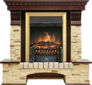 Каминокомплект Pierre Luxe угловой - Темный дуб / Сланец с очагом Fobos FX Brass Каминокомплект Pierre Luxe угловой - Темный дуб / Сланец с очагом Fobos FX Brass