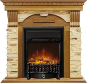 Каминокомплект Dublin -  Дуб / Сланец с очагом Fobos FX M Black RC