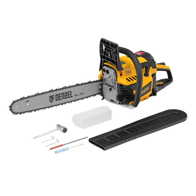 Пила цепная бензиновая DS-5218, шина 45 см, 52 см3, 3 л.с, шаг 0,325, паз 1,5 мм, 72 звена Denzel в Ижевске