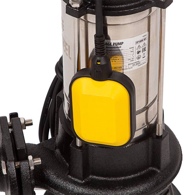 Фекальный насос FP1800-KS, 1800 Вт, напор 17 м, 26000 л/ч, нож-измельчитель Denzel в Ижевске Фекальный насос FP1800-KS, 1800 Вт, напор 17 м, 26000 л/ч, нож-измельчитель Denzel в Ижевске