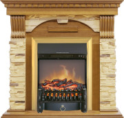 Каминокомплект Dublin - Дуб / Сланец с очагом Fobos FX M Brass Каминокомплект Dublin - Дуб / Сланец с очагом Fobos FX M Brass