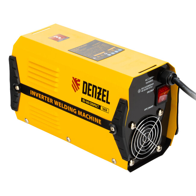 Аппарат инверторный дуговой сварки DS-160 Compact, 160 А, ПВ 70%, диаметр электрода 1.6-3.2 мм Denzel в Ижевске Аппарат инверторный дуговой сварки DS-160 Compact, 160 А, ПВ 70%, диаметр электрода 1.6-3.2 мм Denzel в Ижевске