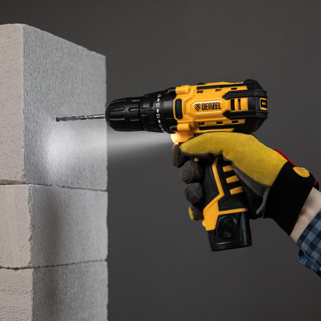 Дрель-шуруповерт аккумуляторная CDL-12CB, Li-Ion, 12 В, 1 акк. Denzel в Ижевске